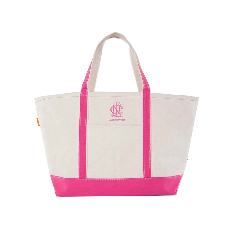 National Charity League Canvas Boat Tote - NCL Laguna Chapter - Bright Pink