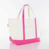 National Charity League Canvas Boat Tote - NCL Laguna Chapter - Bright Pink