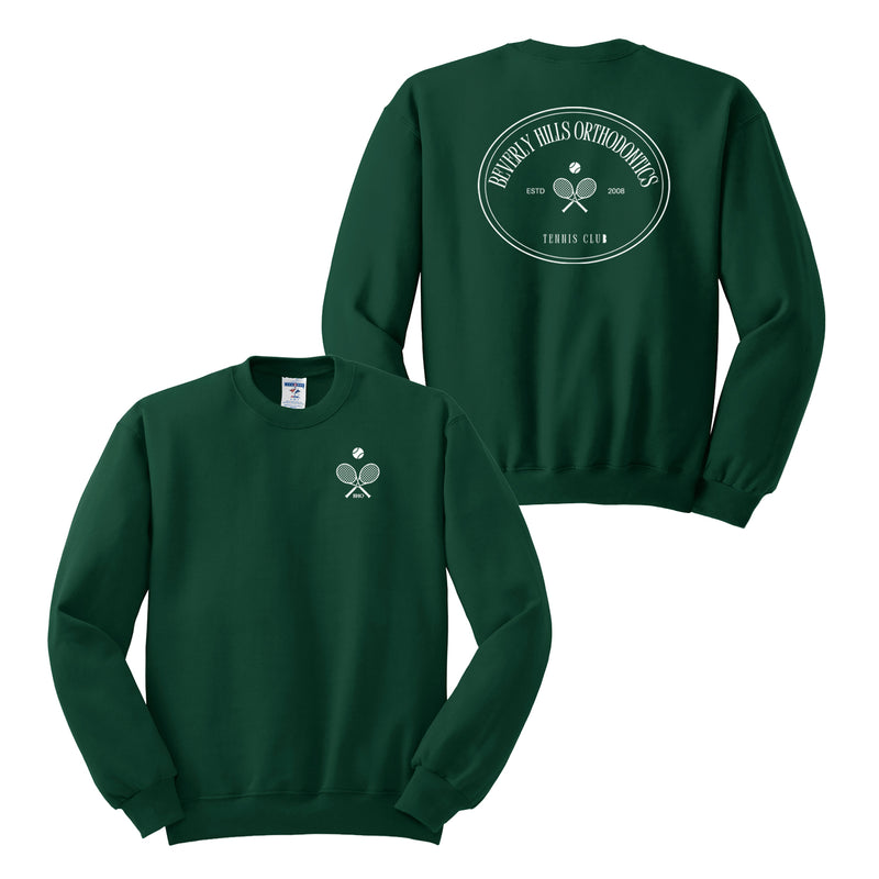 BHO Crewneck - Hunter - Tennis Logo - Front & Back