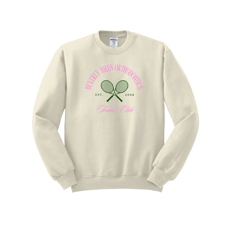 BHO Crewneck - Cream - Pink & Green Tennis Logo