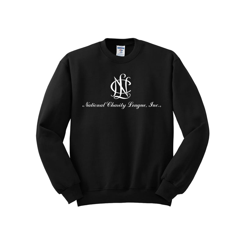 National Charity League Crewneck Sweatshirt - NCL Vertical Logo in Black