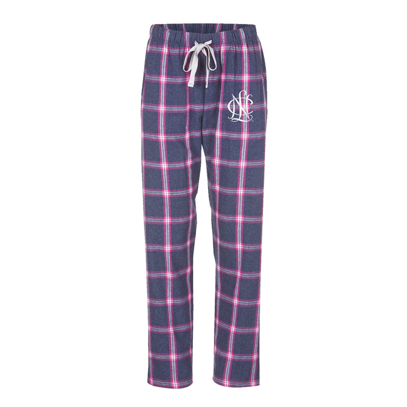 NCL Ladies Flannel Pants -  Navy and Pink Plaid