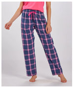 NCL Ladies Flannel Pants -  Navy and Pink - Stanford Hills