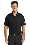 Male model wearing Black Nike K-state Polo - front view