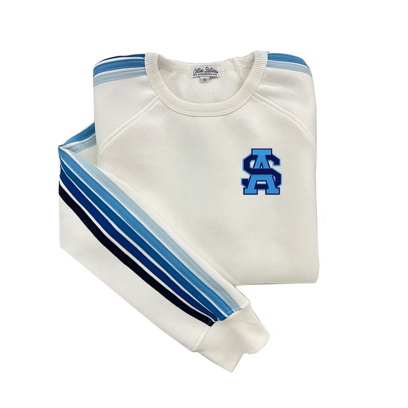 All Saints Lubbock Striped Crew - SA Logo
