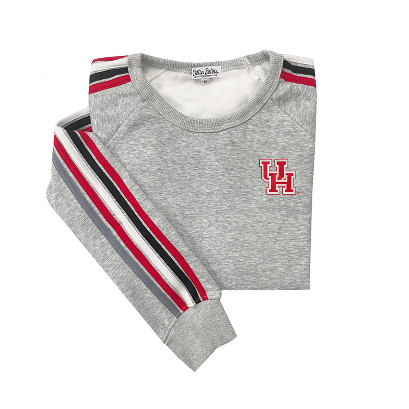University of Houston Striped Crewneck Sweatshirt