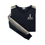 Junior League of Greenwich Striped Crewneck Luxe Fleece Sweatshirt - JL Greenwich Icon