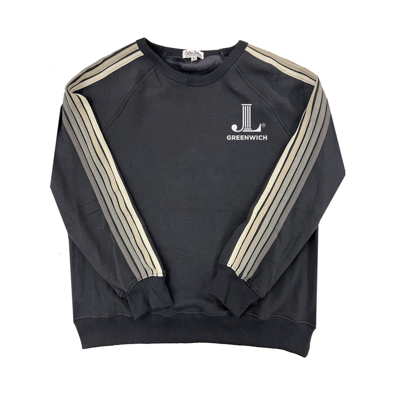 Junior League of Greenwich Striped Crewneck Luxe Fleece Sweatshirt - JL Greenwich Icon