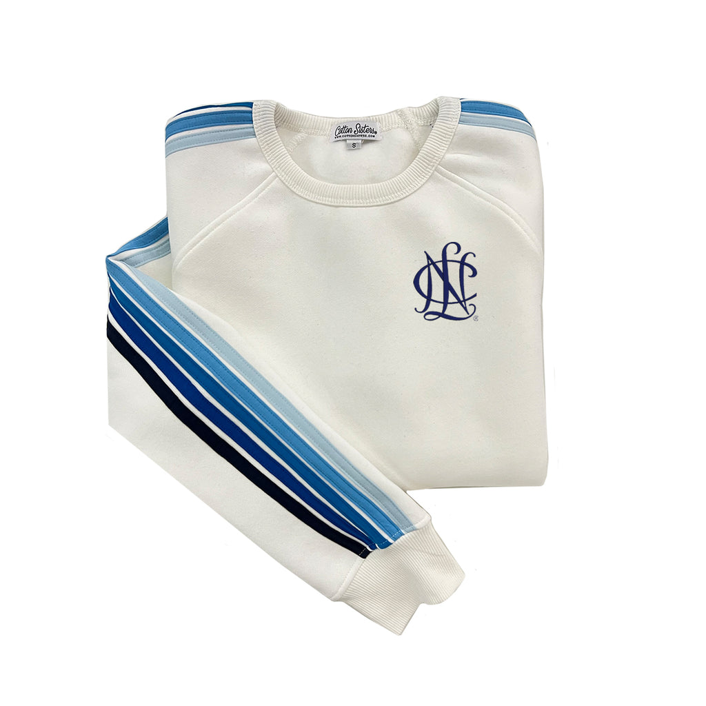 National Charity League crewneck sweatshirt, NCL striped crewneck