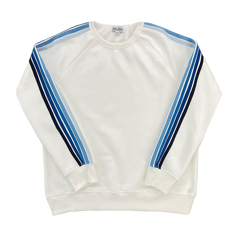 Striped Crewneck Luxe Fleece Sweatshirt - Plain
