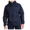 Close up of windbreaker on male model - shown in navy