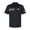 Troy University Adidas 3 Three Stripes Polo - Embroidered Choice of Logo