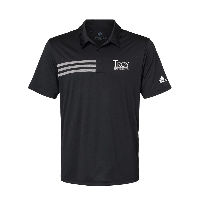 Troy University Adidas 3 Three Stripes Polo - Embroidered Choice of Logo