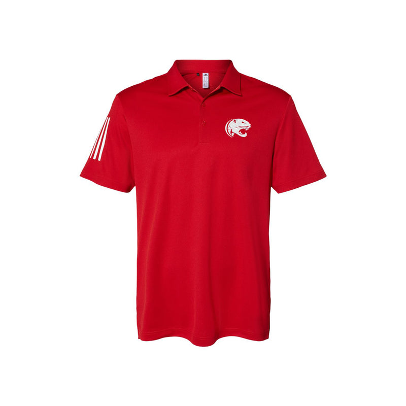 University of South Alabama Adidas Floating 3-Stripes Polo - Jaguar