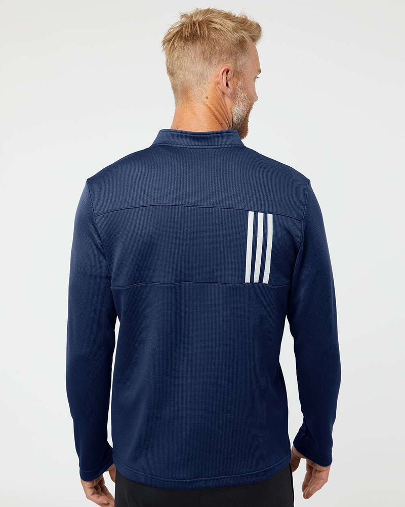 Troy Sports Adidas 3-Stripes Double Knit Quarter-Zip Pullover - Choice of Sport - Black
