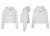 3 angles of the white camo crop windbreaker