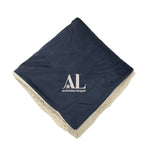 Assistance League Logo Sherpa Lined Blanket