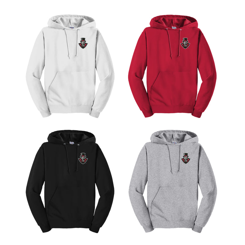 Austin Peay Hooded Sweatshirt Embroidered with choice of AP Logo