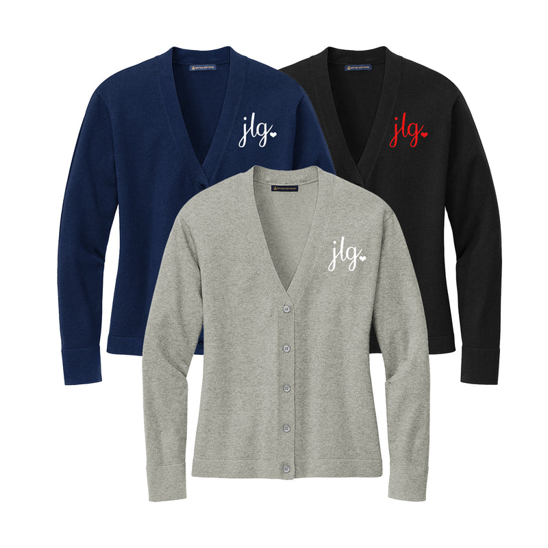 Junior League of Greenville Cotton Stretch Cardigan Sweater - JLG Heart