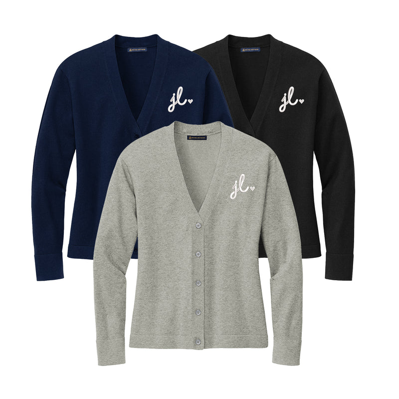 Junior League Cotton Stretch Cardigan Sweater - JL Heart