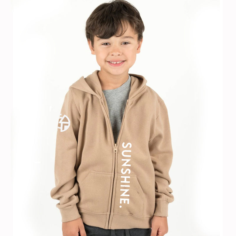 Brentwood Sunshine Full Zip Sweatshirt - BEIGE - Youth