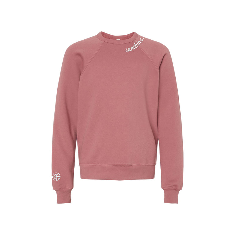 Brentwood Sunshine Chainstitch Luxe Fleece Sweatshirt - MAUVE - Youth