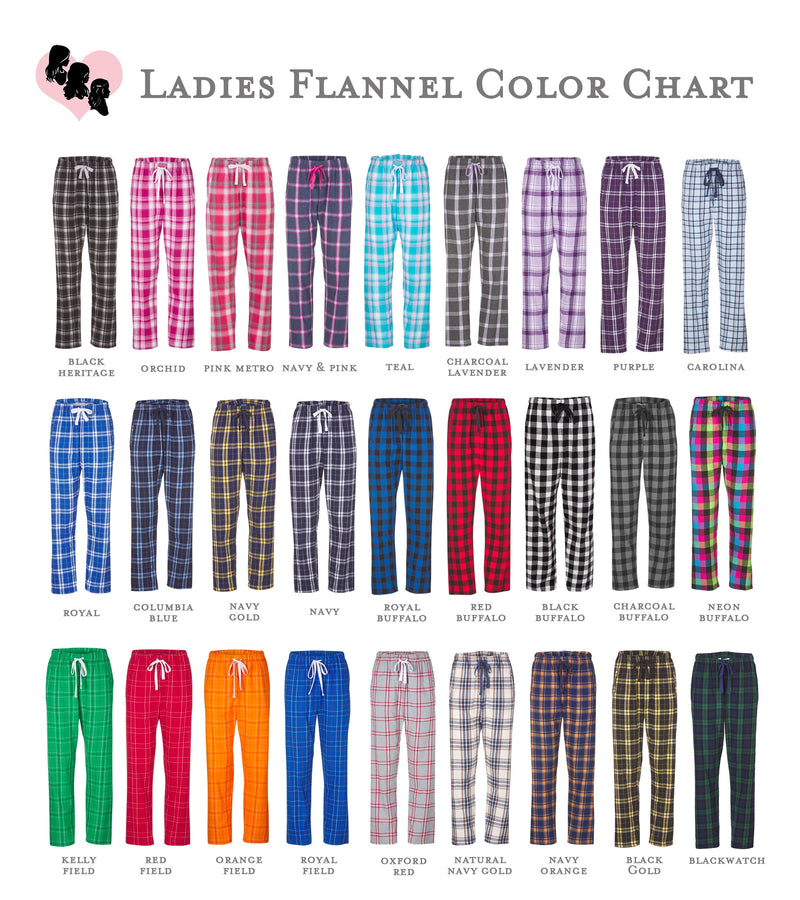 NCL Ladies Flannel Pants -  Navy and Pink - Stanford Hills