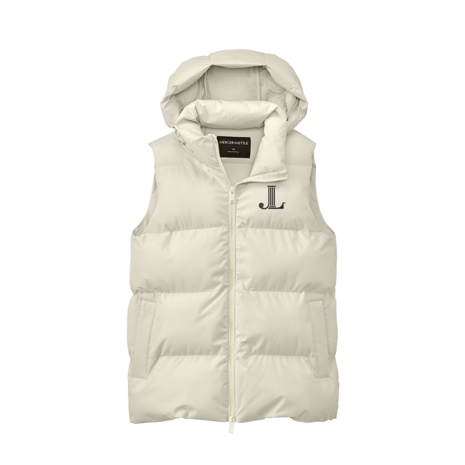 Junior League Logo Puffer Vest Ladies Black Ladies Xs