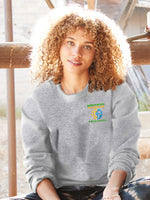 Brentwood Sunshine Adult Embroidered Crewneck in Athletic Grey