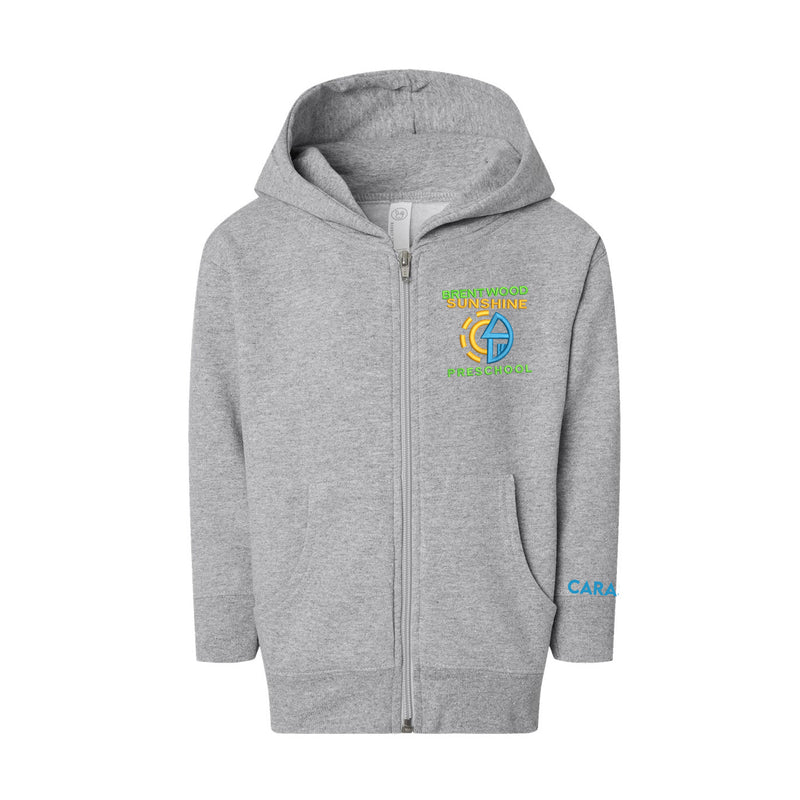 Brentwood Sunshine Youth Full-Zip Embroidered Hoodie in Athletic Grey