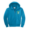 Brentwood Sunshine Youth Full-Zip Embroidered Hoodie in Teal
