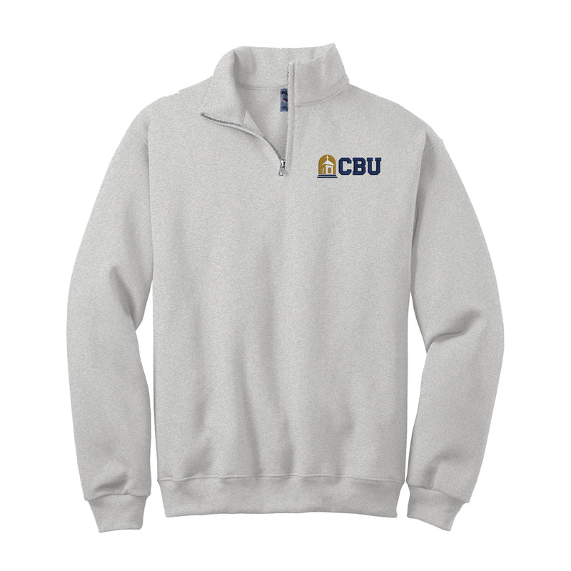 California Baptist University Quarter Zip Sweatshirt - Embroidered CBU Bell Tower