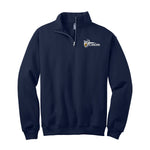 California Baptist University Quarter Zip Sweatshirt - Embroidered Lancers Shield