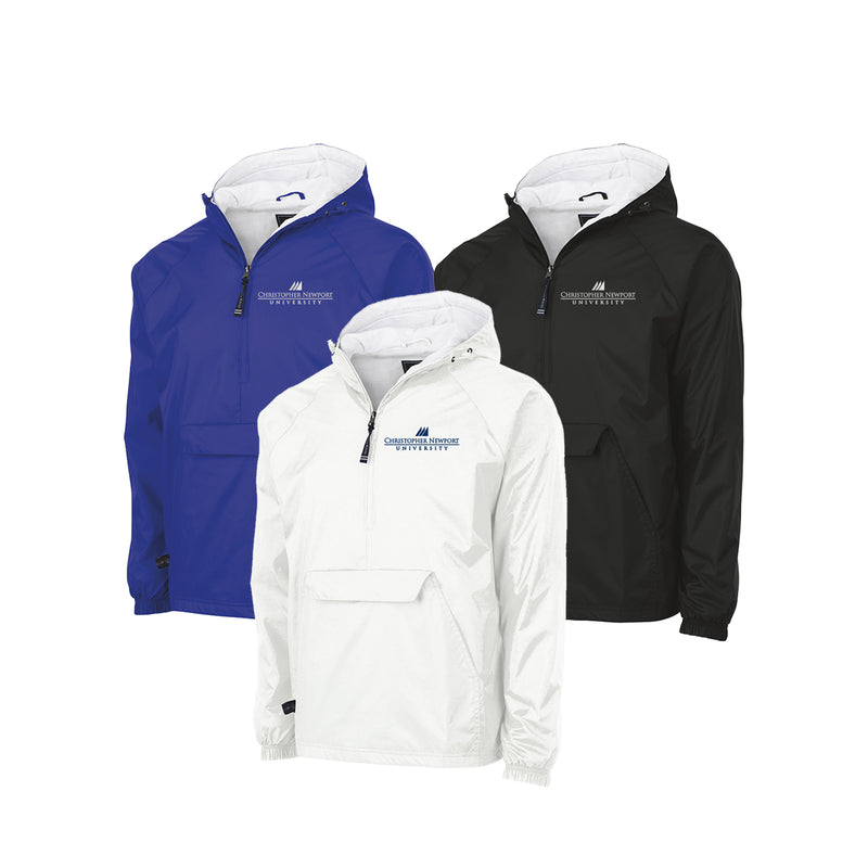 Christopher Newport University Lined Windbreaker embroidered with Christopher Newport University logo.  Charles River classic flannel lined CNU Captains windbreaker in royal, white or black. Sizes S-3XL