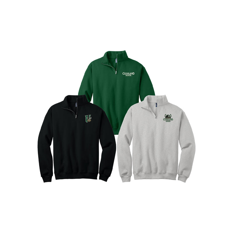 Cleveland State Embroidered QuarterZip Pullover Sweatshirt