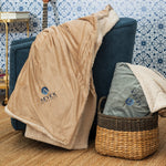 Assistance League Logo Sherpa Lined Blanket