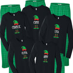 Personalized Elf Matching Family Pajamas - Kelly Green Plaid