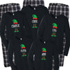 Personalized Elf Matching Family Pajamas - Black/White Plaid