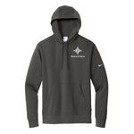 Anthracite Nike Hooded Sweatshirt Embroidered in white the Furman DIamond F with Track & Field under the logo.