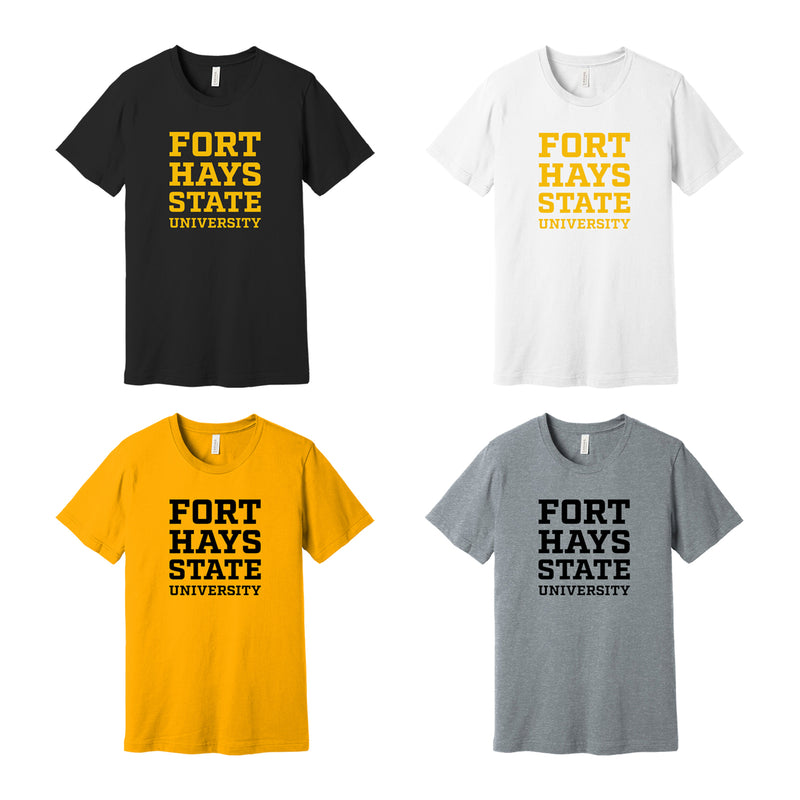 Fort Hays State University Stacked Logo Tshirt