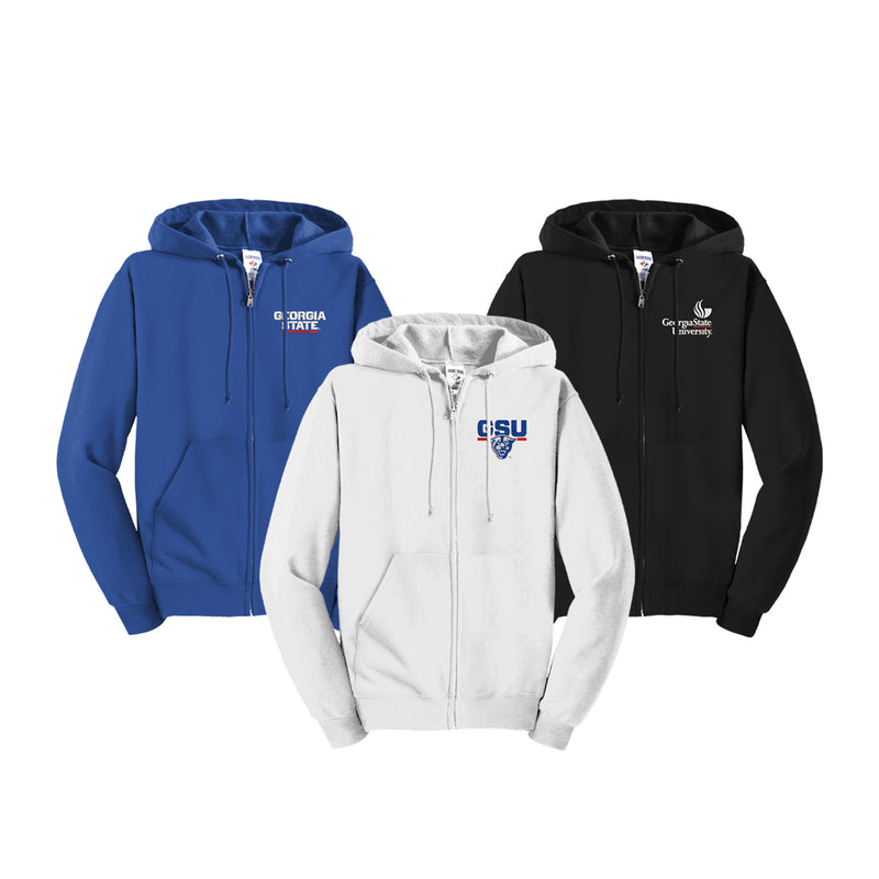 Georgia State University Zip Up Hoodie - Embroidered Choice of Logo