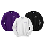 3 K-State Crewnecks.  Purple with White K-state and powercat. White with Kansas State University, Black with white K-state and powercat.  Each embroidered on left chest.