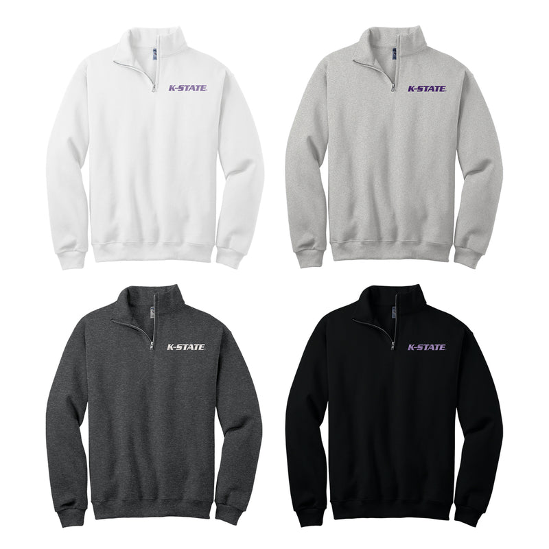 Kansas State Quarter Zip Sweatshirt with choice of Logo