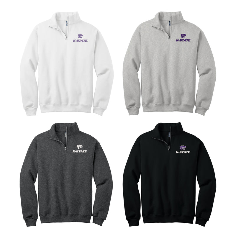 Kansas State Quarter Zip Sweatshirt with choice of Logo