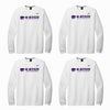 4 white crewnecks with K-state horizontal logo and different sports.