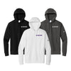 Nike Hooded Sweatshirts Trio embroidered with K-STATE. One white with purple, one black with white and one grey with white.