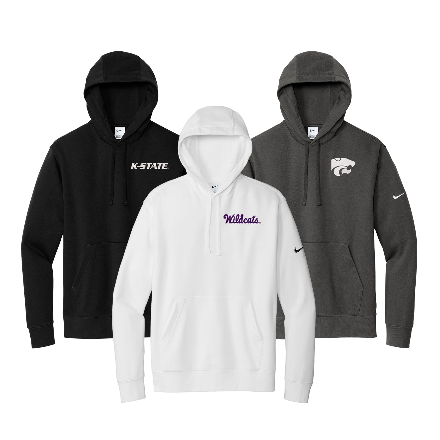 Men's Nike Anthracite Kansas State Wildcats Club Full-Zip Hoodie Size: Medium