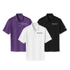 Kansas State University trio of Nike Polos.  Each embroidered with Kansas State University on the left chest.  One purple with white, one black with white and one white with purple.