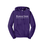 Kansas State University Hooded Sweatshirt - purple with white print