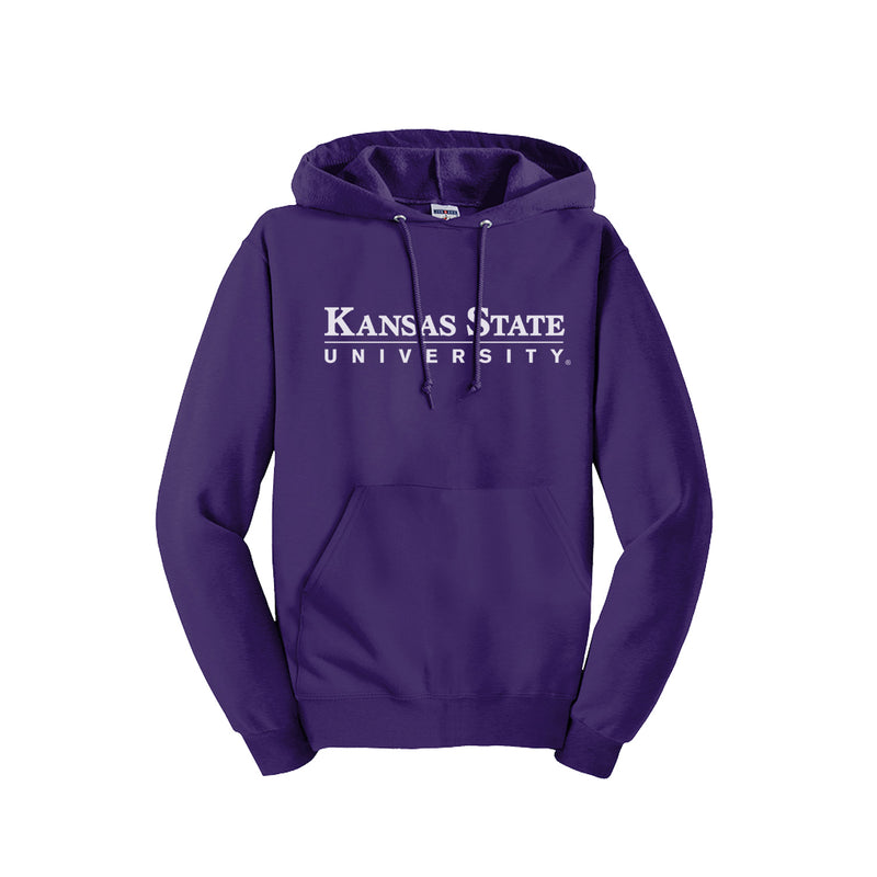 Kansas State University Hooded Sweatshirt - purple with white print